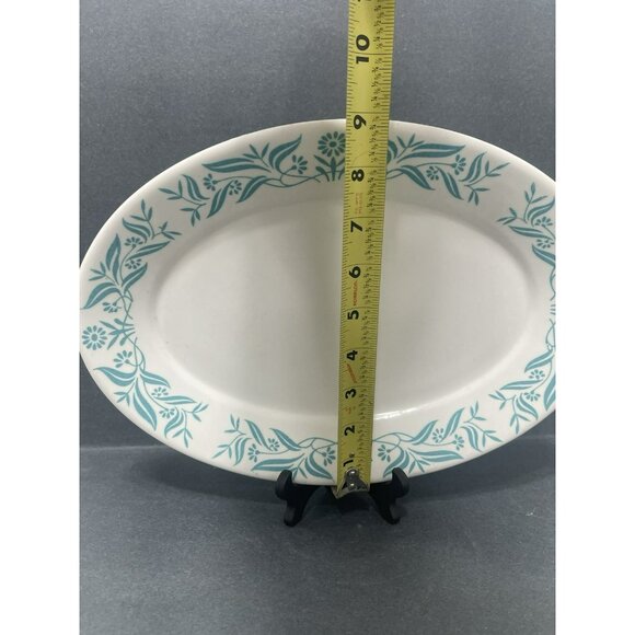 HOMER LAUGHLIN 12x9 Platter Plate BEST CHINA  1965  Restaurant Ware Blue FLORAL - Picture 3 of 8